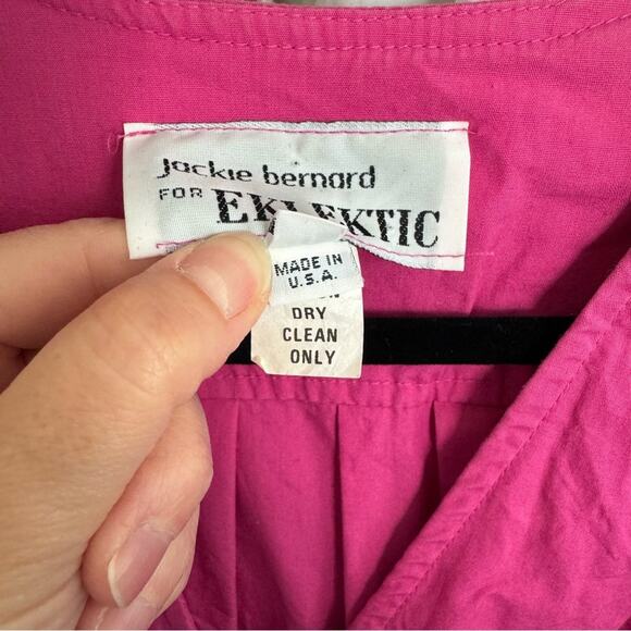 Vintage Hot Pink Wiggle Sheath Button Up Dress Size 6 - Picture 6 of 6